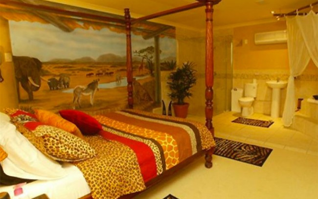 The safari themed room at Luv Asian.