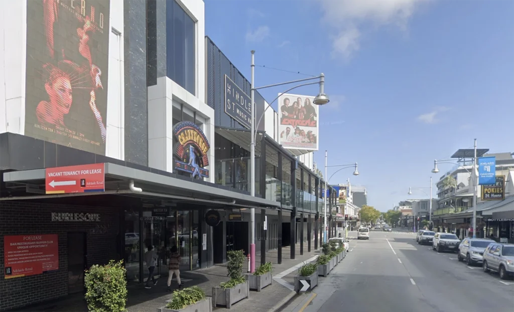 Modern view of Hindley Street