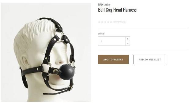 sax leather ball gag head harness