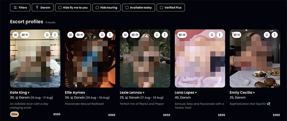 Elite-tier Darwin escorts via Ivy Societe
