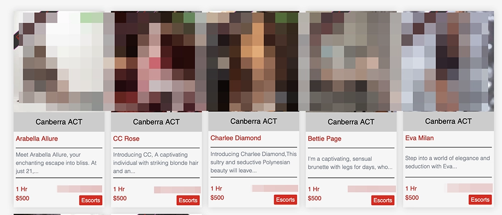 Langtrees Canberra Escort roster