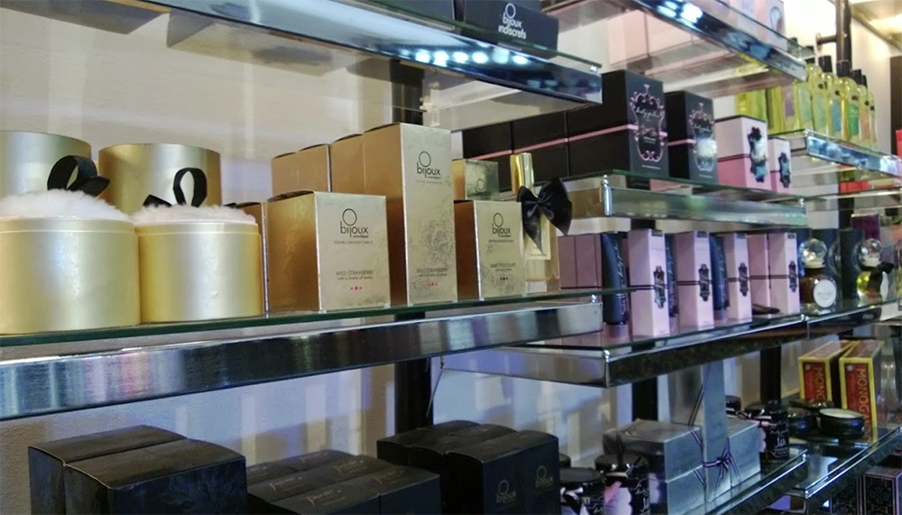 Shelves in Max Black adult store