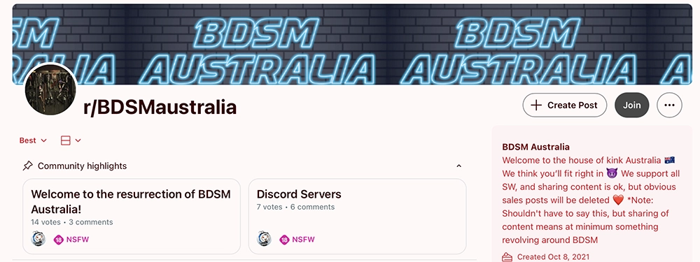 BDSM Australia reddit